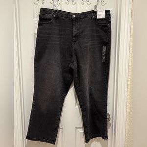 Sonoma High Rise Straight Leg Jeans Women's 22 Long Black Stretch Denim Pants